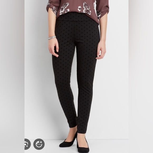 Maurices Pants - MAURICES The Pull On Skinny Ankle Pant with Flocked Dots